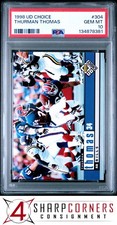 1998 UD CHOICE #304 THURMAN THOMAS BILLS HOF POP 3 PSA 10