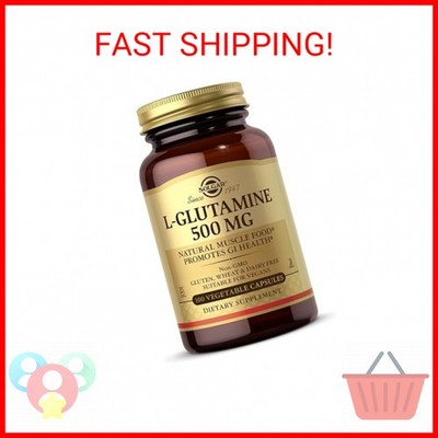 Solgar L-Glutamine 500 mg - 100 Vegetable Capsules - Natural Muscle Food - Non-G