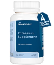 Life Enhancement High Absorption Potassium Supplement for Muscle, Brain & Bone H