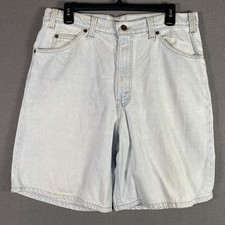 Vintage Levis 550 Shorts Mens 34 Light Wash Denim Relaxed Fit Made USA 90s Jeans