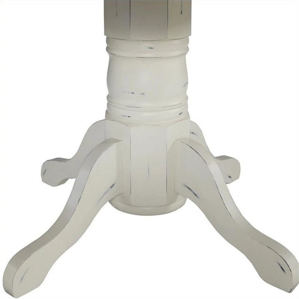 Mesa de comedor francesa de madera de campo Homestyles en blanco roto Foto 3 de 4