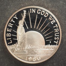 1986 S PROOF STATUE OF LIBERTY CLAD HALF DOLLAR **FREE SHIPPING** C4011