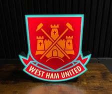 Stunning West Ham Utd Led  Lightbox Sign Made Not Temu Usb Power 25x25cm