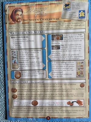 Auf den Spuren von Marco Polo - Die neuen Charaktere (Erweiterung, 2015)  OVP!