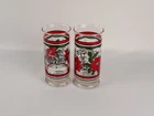 Whataburger Coca Cola Poinsettia Christmas Holiday Drinking Glasses Set of 2 Vtg