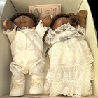 Vintage 1984 Black Cabbage Patch Kids Tsukuda Bride Groom Set Made in Japan Box