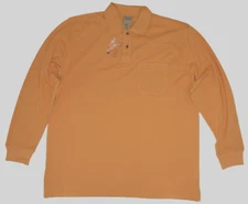 Scandia Woods Men's Mesh Polo Shirt long sleeve orange Brown size L