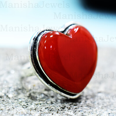 Carnelian Gemstone 925 Sterling Silver Gifts for Her Ring Jewelry All Size MM-76