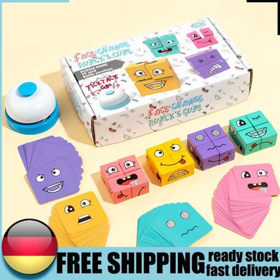 Wooden Face Changing Magic Cube Game Board Games Creative Wood for Family Night