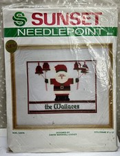 VTG Sunset Stitchery "Noel Santa" 9x12  6009 Needlepoint Kit