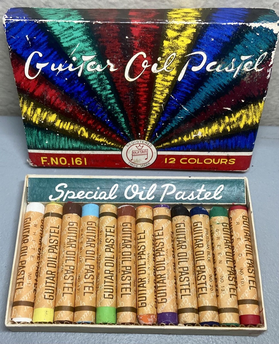 Vintage Guitar Oil Pastel Set of 12 Special F-161 Non Toxic Made