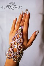 Crystal hand bracelet, dance hand jewelry, ballroom dance jewelry, ballroom cuff