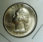 1951 D BU TRIPLE RE-PUNCHED MINT MARK WASHINGTON QUARTER, FREE SHIPPING IN USA