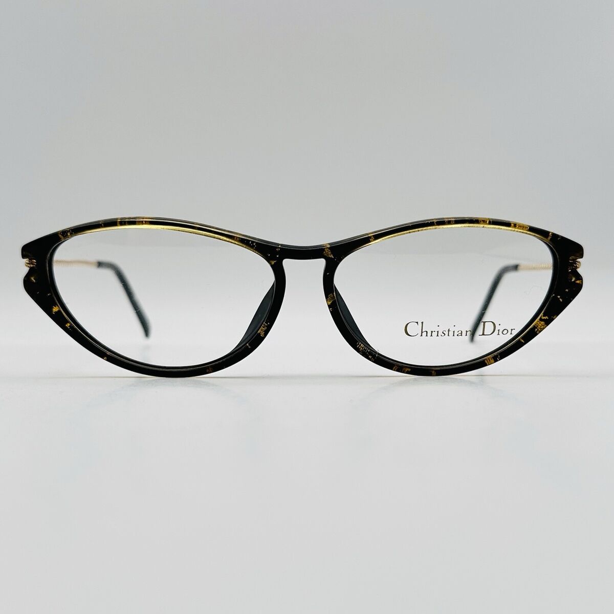 Christian Dior eyeglasses Ladies Oval Gold Braun Cateye Christian Dior eyeglasses Ladies Oval Gold Braun Cateye