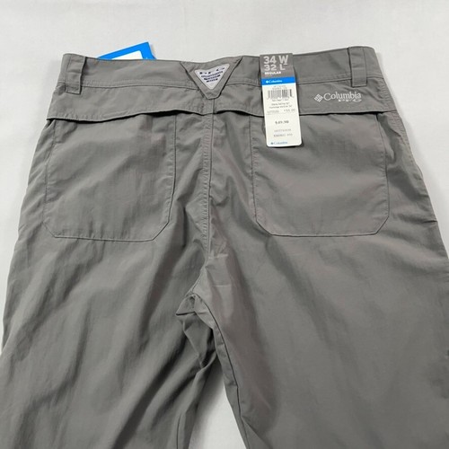 Columbia PFG Pants Men 34x32 Gray Palm Peak II Nylon Lightweight UPF 50 - Picture 5 of 16