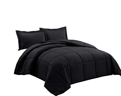 3-Piece Down Alternative Comforter Set () Queen Black