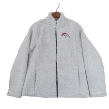 Denver Broncos NFL Fleece Full Zip Sweater Juniors Collection Large 11/13 Gray