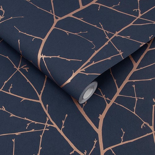 Graham + Brown Removable Wallpaper Rolls 20.5"W Boreas Strippable in Midnight - Picture 2 of 3