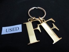 LETTER F INITIAL GOLD TONE KEYCHAIN