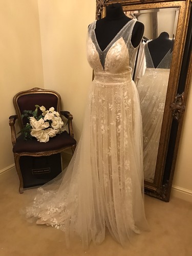 Mori Lee wedding Dress 6896 Libby Size 8/10 Ivory Nude New with tags - Picture 12 of 12