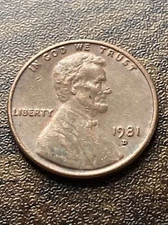 1981 D Penny Error Variety Lincoln Memorial D/D Filled “D” Actual Coin TK4435*