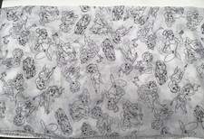 NEW Disney Theme Park PRINCESS Design WHITE Lightweight Scarf Polyester 27  x 70  