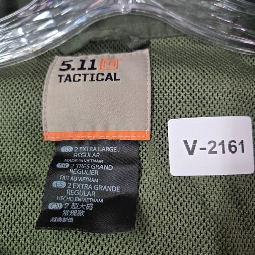 5.11 Tactical Men Button Up Shirt 2XL Green Work Shirt Mesh Vent Back - Picture 2 of 10