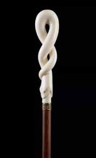Wooden walking stick hand carved beautiful snake handmade walking cane