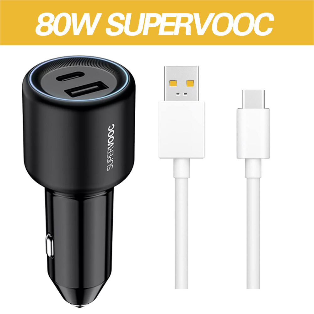 Оригинальный адаптер Oppo Super Vooc Charge 80 Вт для автоматической зарядки Kfz Usb C Ladekabel