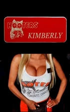 Kimberly Hooters Girl Uniform Name Tag Lingerie Pin Bartender Casino Waitress