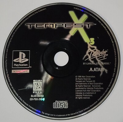  Tempest X3 (Sony PlayStation 1, 1996)   Disc Only