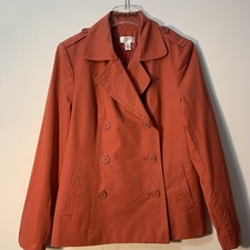 Ann Taylor Loft Spring Year Round Coral Double Breasted Jacket Blazer Size 8