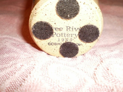 VTG 1998 Three Rivers Pottery Blue Heart Stoneware & pottery heart candle holder - Picture 4 of 12
