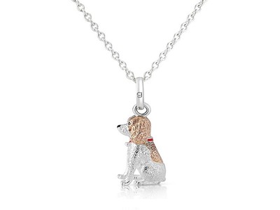 PENDANT SPRINGER SPANIEL  IN STERLING SILVER /ROSE GOLD CMN295