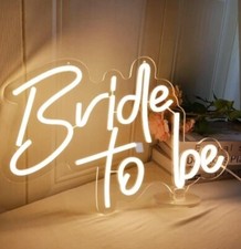 Bride to be Neon Sign White LED Neon Lights for Bridal Shower Decor Warm White
