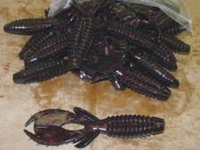 50 pack 4" Yo Mama Bass Plastics Creature Bait Black Neon Jig Trailer Bulk Worm