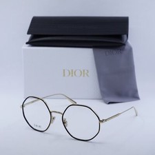 DIOR GEMDIORO R2U A000 Shiny Endura Gold/Havana 55mm Eyeglasses New Authentic
