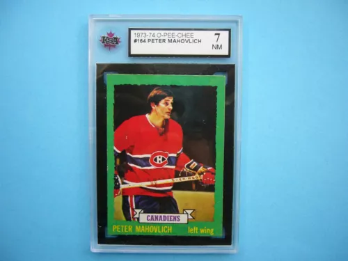 1973/74 O-PEE-CHEE NHL HOCKEY CARD #164 PETER MAHOVLICH KSA 7 NM SHARP 73/74 OPC