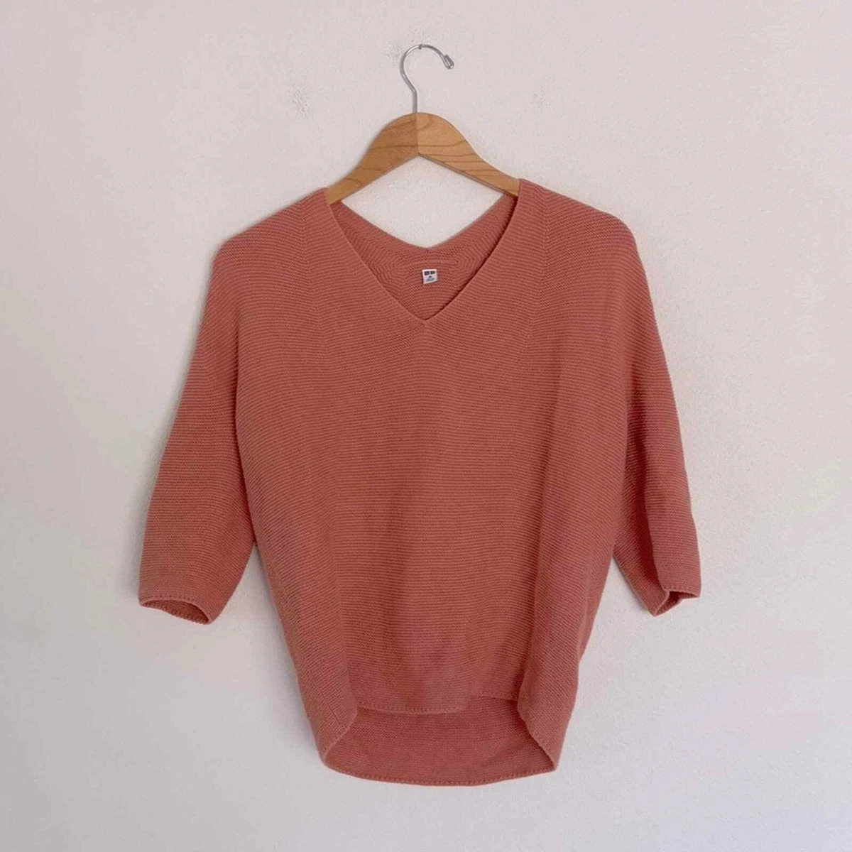 Uniqlo 3D Knit Cotton Cocoon Sweater Reddish Pink Women's XS