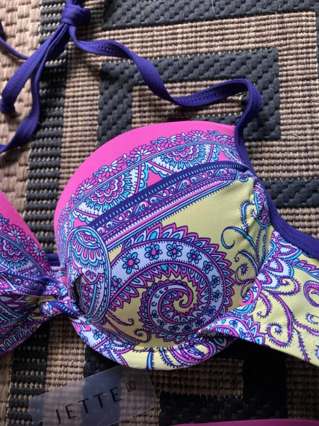 NEU NECKHOLDER PUSH-UP BIKINI PAISLEY 34 36 38 40 A JETTE JOOP gelb bunt *602421 - Bild 2 von 4