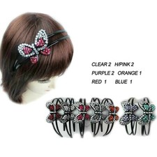 12pcs Women Girl Rhinestone Butterfly Headband Hair Band Wrap Hoop Hairpin Lots