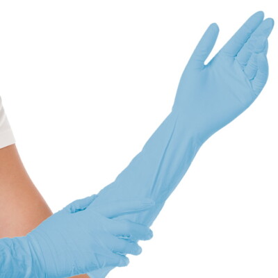 Hygostar ''Extra Safe Superlong'' Nitril-Handschuhe Blau | 50x Einweghandschuhe