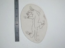 vtg 1960s 1970s Tattoo Flash acetate stencil Stylized Jaguar Back View v5 LT2