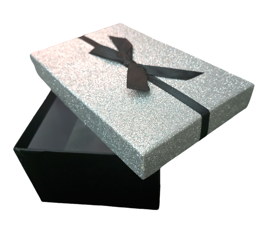 Large Christmas Gift Box Lid Ribbon Xmas Present Gold Silver Gitter ...