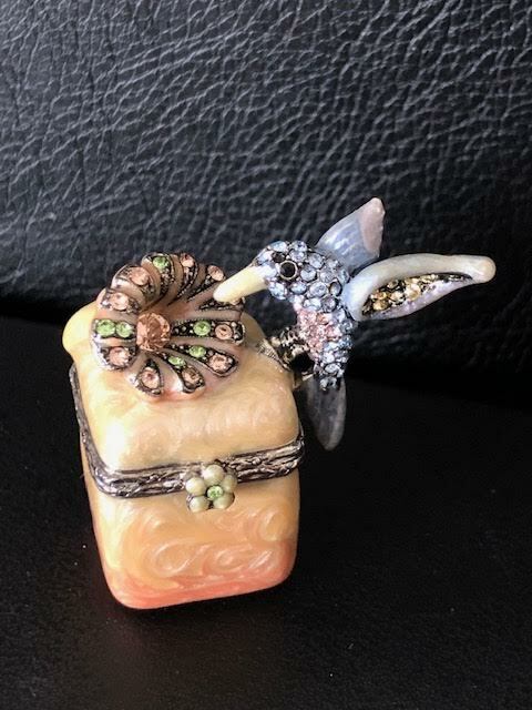 小物入れ JAY STRONGWATER HUMMINGBIRD Jay Strongwater Estee Lauder Hummingbird Trinket Box Swarovski