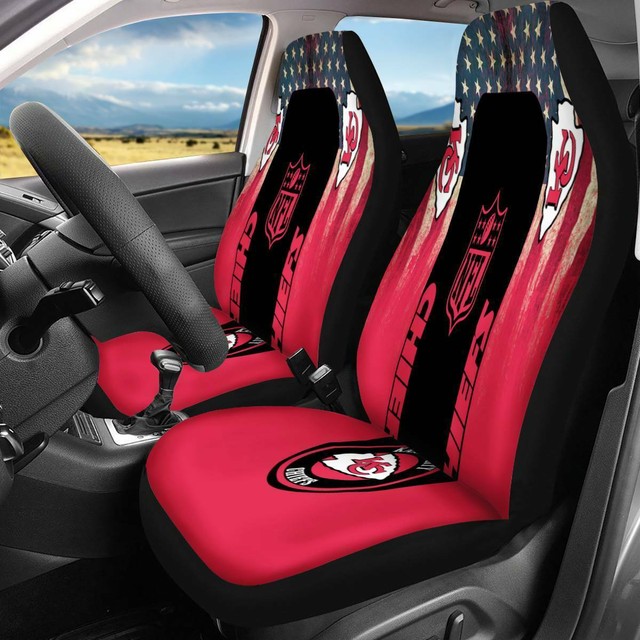 USA Kansas City Chiefs 2PCS Car Truck Seat Covers Universal Front Seat
