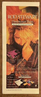 1990 Rod Stewart Downtown Train Album Release Promo 90s Print Ad