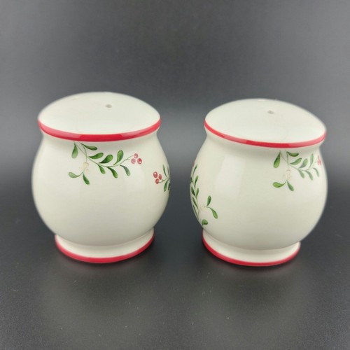 Better Homes & Gardens Mistletoe Salt & Pepper Shakers Set Ceramic Discontinued - Picture 5 of 10