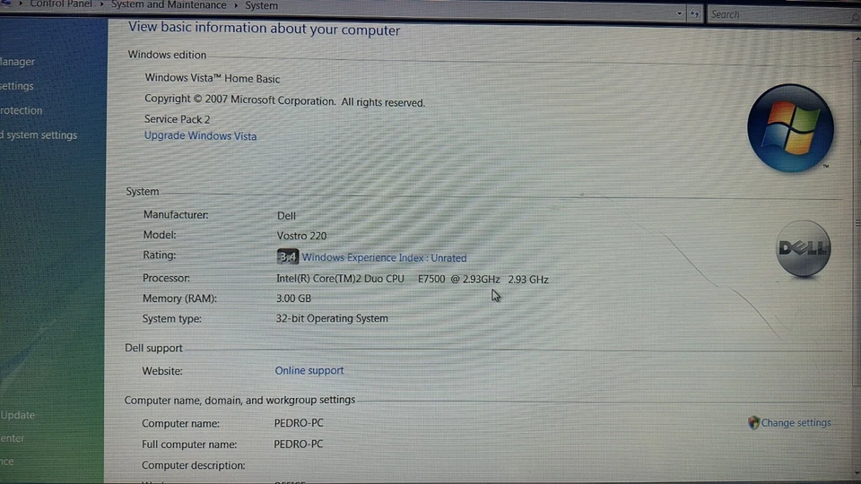 Dell Vostro 220 PC 🖥️⚙️ Core 2 Duo 250GB HDD 3GB RAM Tower Black - Image 3 of 4