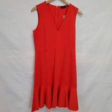 J Crew 365 V Neck Ponte Sheath Dress Size 12 Womens Solid Red Sleeveless